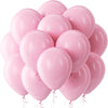 A cluster of pink latex balloons tied together, ready for a celebration.