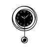 A black and white modern circular wall clock face showing the time.