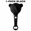 A black 1-pack multifunctional jar and bottle opener with an adjustable grip.
