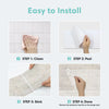 Instructions for installing glossy peel-and-stick tile wall stickers in four steps