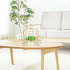 A golden pumpkin carriage candy box displayed on a light wooden table in a bright room.