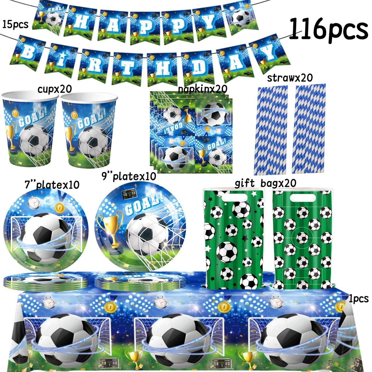 Soccer Birthday Party Decoration Kit