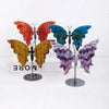 Hand-Carved Natural Amethyst Crystal Butterfly Desk Ornament