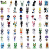 A collection of plush toys featuring animals like cats, dogs, penguins, and bunnies.