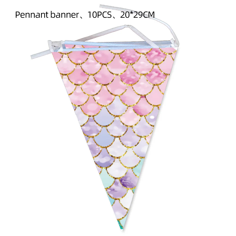 Purple Mermaid Birthday Party Supplies Kit for Girls