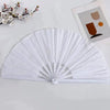 White plastic fan with durable ribs shown against a light background.