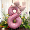 Pink Bowknot Number Foil Balloons – 40-Inch Party Decoration Set