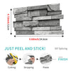 DIY marble wall tiles showing the process of cutting, stripping, and applying self-adhesive PVC tiles