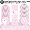 A pink ghost Halloween party tableware set including 10 pieces of 7-inch plates, 10 pieces of 9-inch plates, 20 napkins, and 