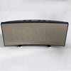 An LED mirror alarm clock with a large curved display showing time and controls for mode, alarm, and light.