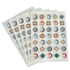 A stack of 50 sheets of A4 edible wafer paper for cake decorating featuring various decorative patterns.