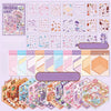 A colorful sticker book featuring miniature 3D scenes and kawaii characters for kids