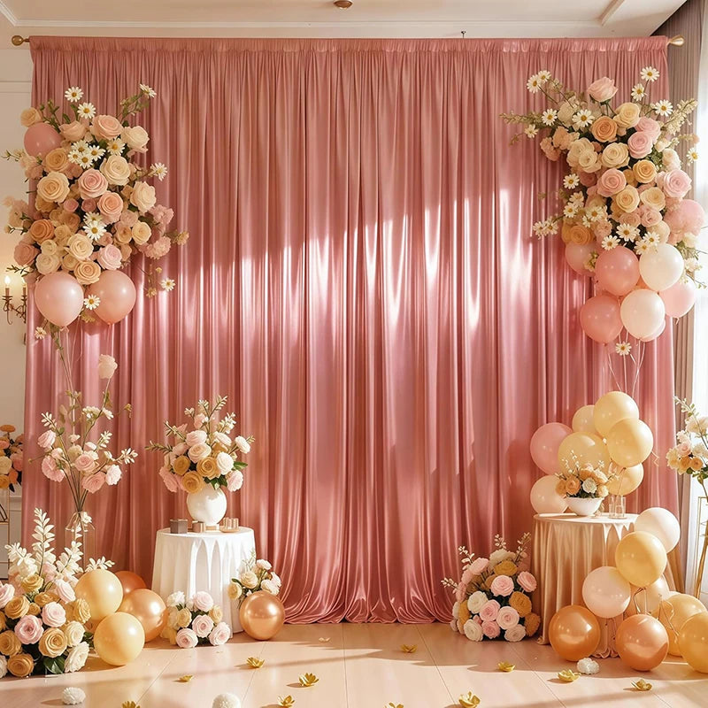 Elegant Satin Backdrop Curtain for Weddings and Events