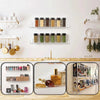 Clear acrylic floating shelf with wall mount displaying various cosmetic and skincare products.
