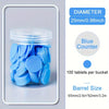 A clear jar filled with blue plastic counting chips or tablets for educational learning