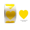Roll of heart-shaped yellow seal stickers for crafting and packaging