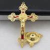 Golden Crucifix Figurine with Enamel Accents