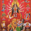 Durga Goddess Vintage Canvas Wall Art – Hindu Deity Print for Living Room & Home Decor