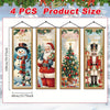 Four vintage Christmas porch hanging banners featuring Santa, a snowman, and festive holiday designs.