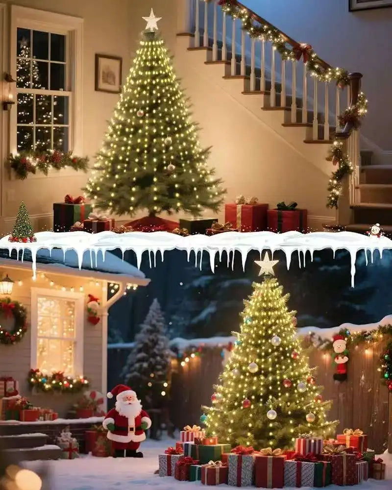 USB-Powered Waterfall Christmas Tree Lights with Remote