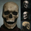 A realistic latex skull cosplay mask displayed in multiple views against a dark background.