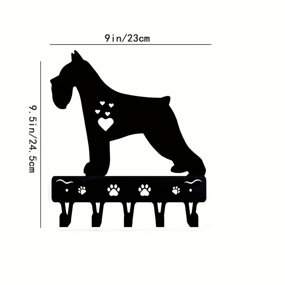 Black decorative metal key hooks for wall organization displayed on a white background.
