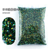 Bag of emerald colored AB resin rhinestones for crafting