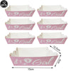 Pink tissue paper cups with a girl theme for baby shower decor