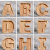 A to I alphabet wooden piggy bank coin box for kids showing various letters