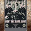 A dark graphic banner featuring a stylized warrior theme with the text WAR NEVER CHANGES and FIGHT THE GOOD FIGHT Join today.