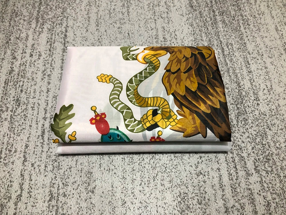 A banner featuring a stylized golden eagle and green snake design on a white background.