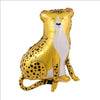 Gold foil balloon shaped like a playful leopard cub for birthday decor