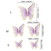 Three butterfly cake toppers in lavender and gold glitter, sized L, M, and S.