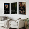 Three framed canvas prints featuring Drake album art and music themes displayed on a white wall.
