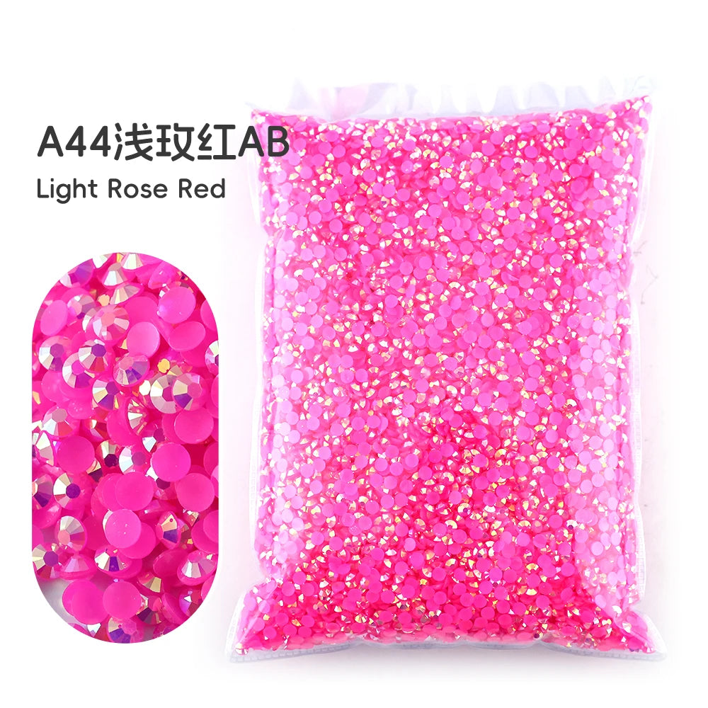 Bag of A44 Light Rose Red resin rhinestones for crafting