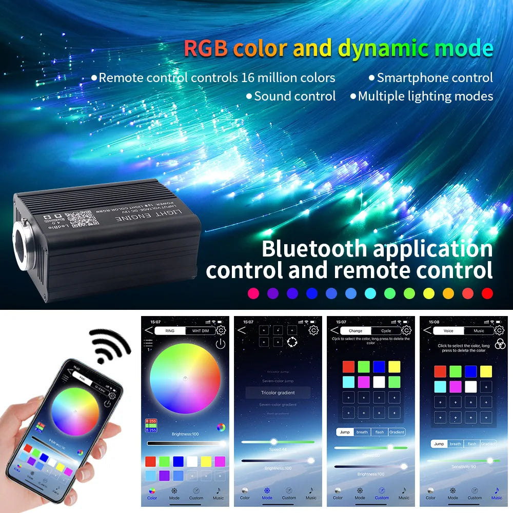 تركيبة إضاءة بألوان RGB ووضع ديناميكي يتم التحكم بها عبر هاتف ذكي بتقنية البلوتوث.