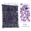 P39 light amethyst AB glass rhinestones mixed sizes