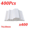 400 white paper lollipop sticks measuring 76x30mm for cake pops and candy making