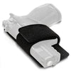 A white universal concealed carry holster with a black sleeve is shown.