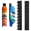 Black wall mounted hat storage organizer with multiple slots for hanging hats