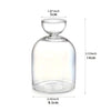 Klares Glas-Hydroponik-Pflanzer mit runder Oberseite und zylindrischem Körper, Seitenansicht.