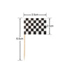 Checkered Racing Flag Toothpicks for Cupcakes & Party Decor