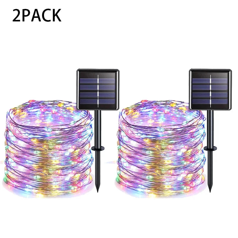 Solar-Powered Outdoor Festoon String Lights with Waterproof Garland Design