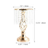 Gold crystal vase set featuring a tall centerpiece with cascading crystal strands.