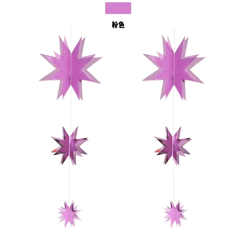 Gold Twinkle Star Paper Garlands