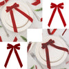 Red velvet ribbon bows for Christmas tree, wreath, and garland decorations