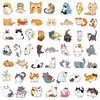A collection of cute cartoon cat stickers featuring various breeds and expressions for DIY decor.