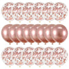 A pack of rose gold confetti balloons used for parties and celebrations.