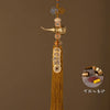 Brass gourd and five emperor coins hanging ornament with a long golden tassel