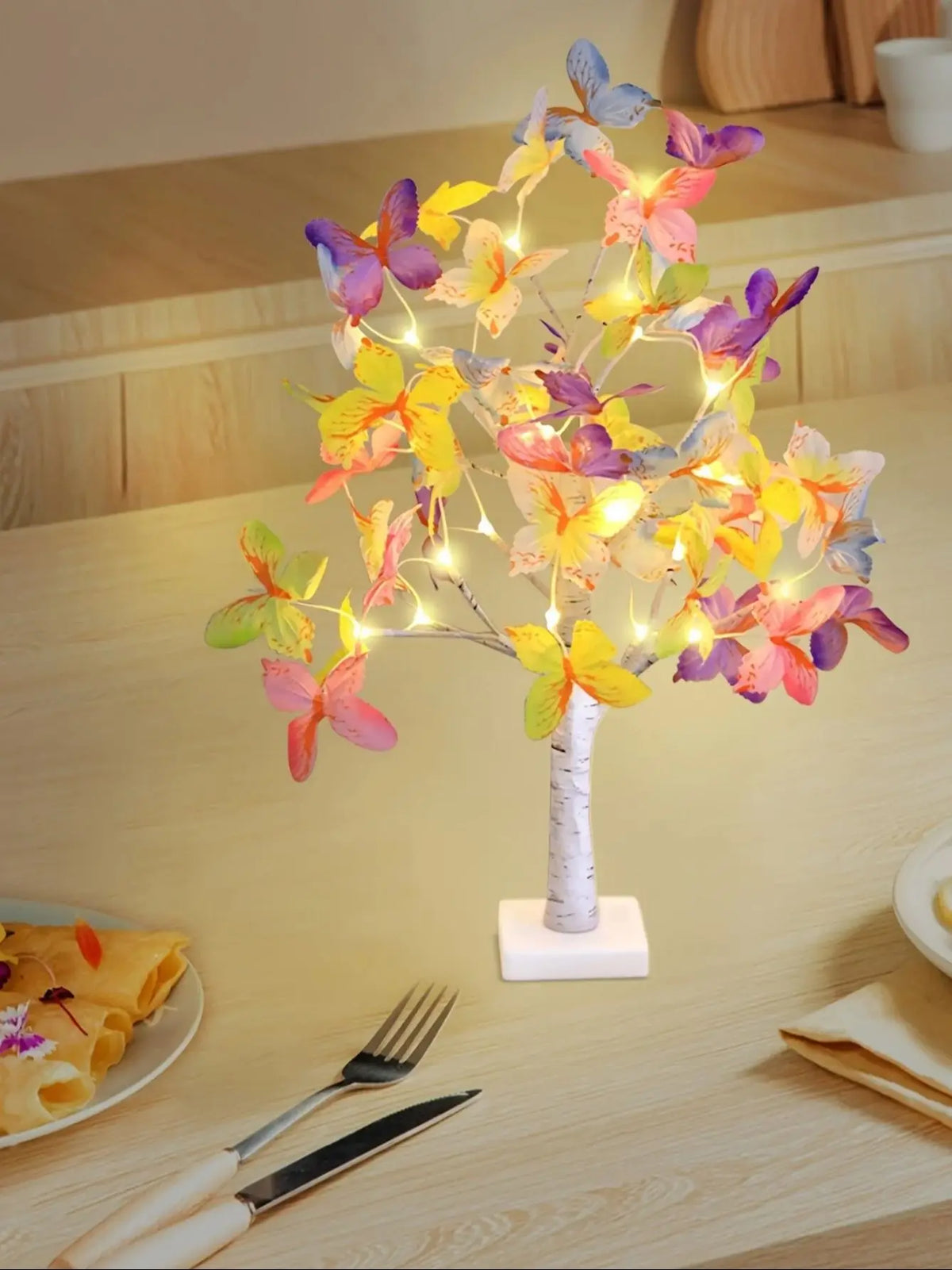 Butterfly Flower Tree Lamp with Warm Glow